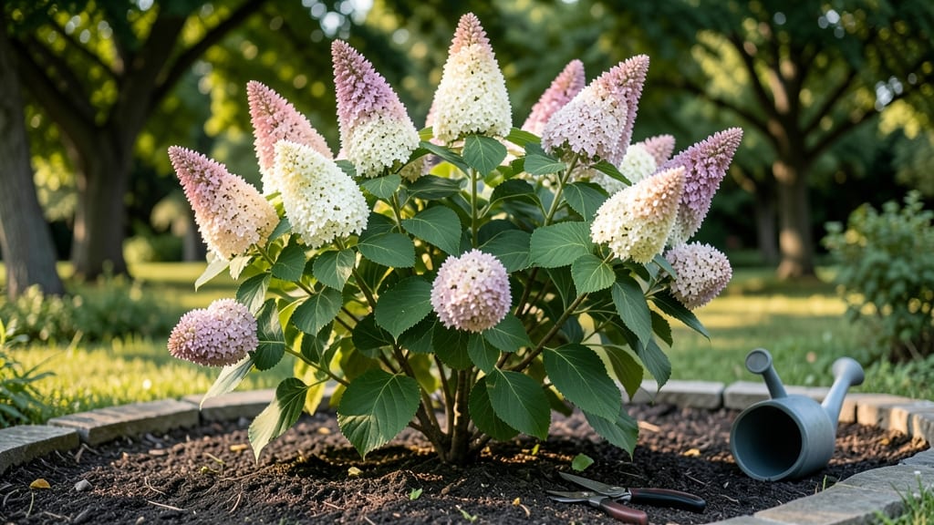 Hydrangea Paniculata Grandiflora PeeGee: Year-Round Vertical Elegance With Bold Autumn Foliage