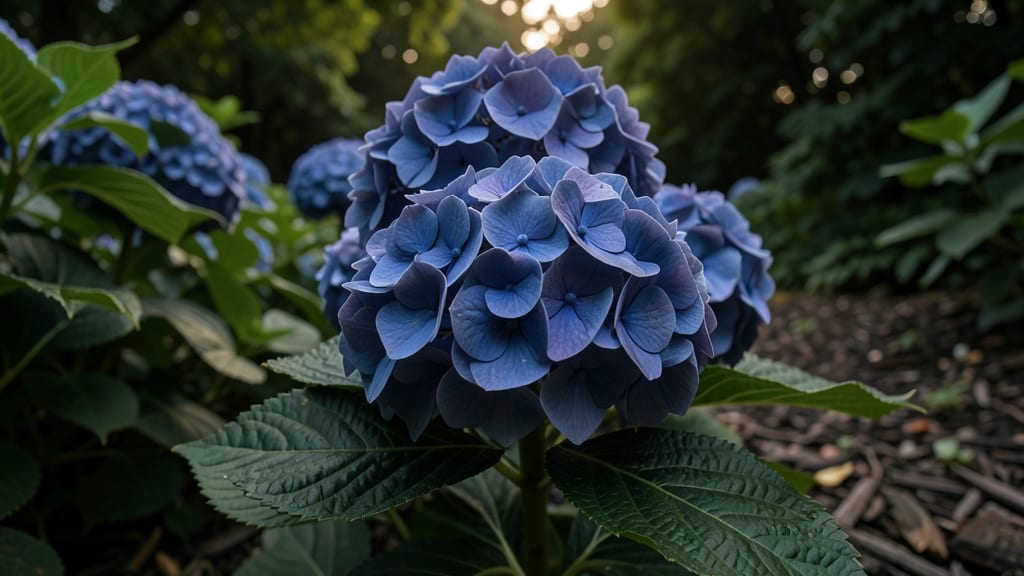 Nikko Blue Hydrangea for Dramatic Color Contrast