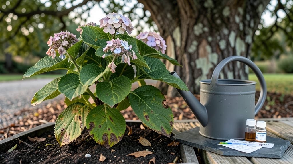 Hydrangea Brown Leaves: Chlorosis Cure With Iron Chelate Fix