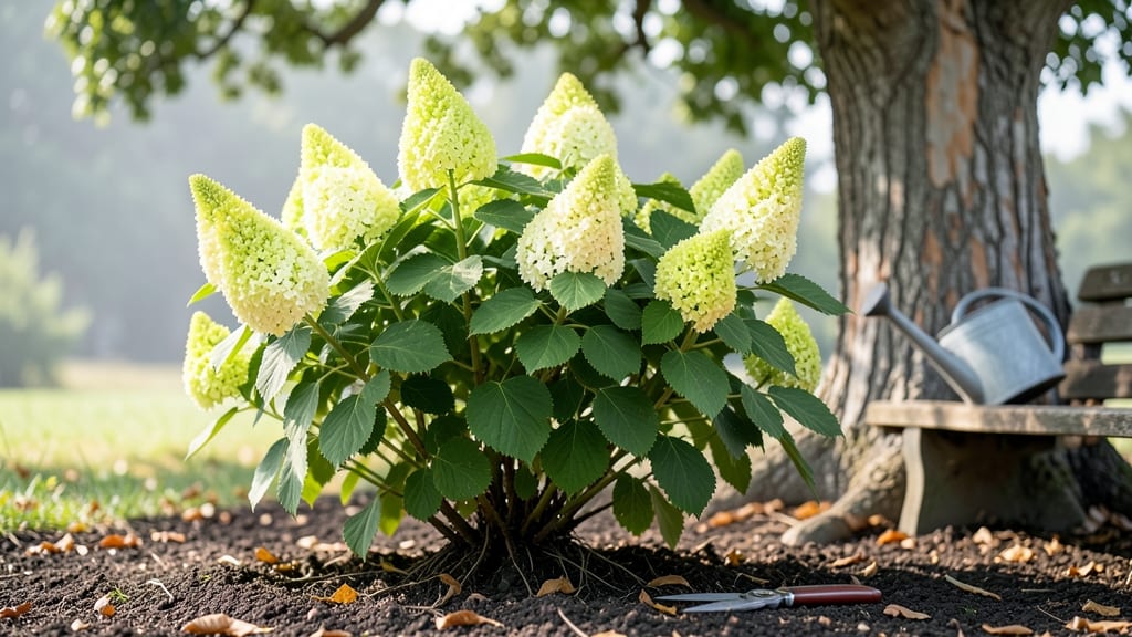 Lime Hydrangea Tree: Pole-Trained Bloom Bonanza in Small Spaces
