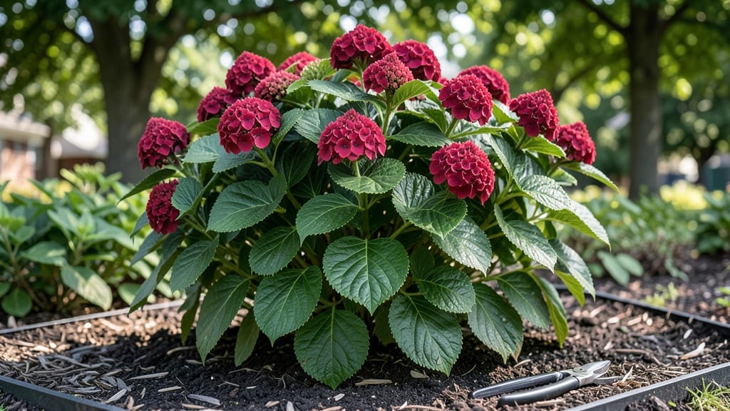 Hydrangea Cardinal Red Growing Guide: Pole-Trained Perfection for Stunning Color