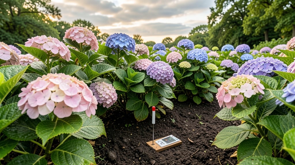 Seasonal Color-Changing Hydrangea Bed
