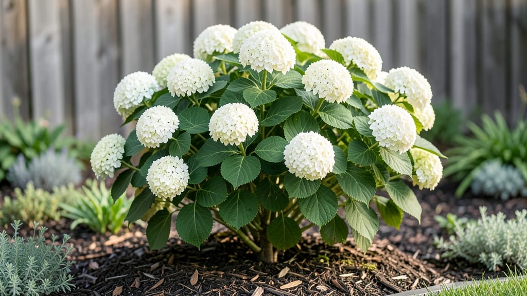 White Hydrangeas in Front of House: Elegant Curb Appeal With Low-Maintenance Blooms