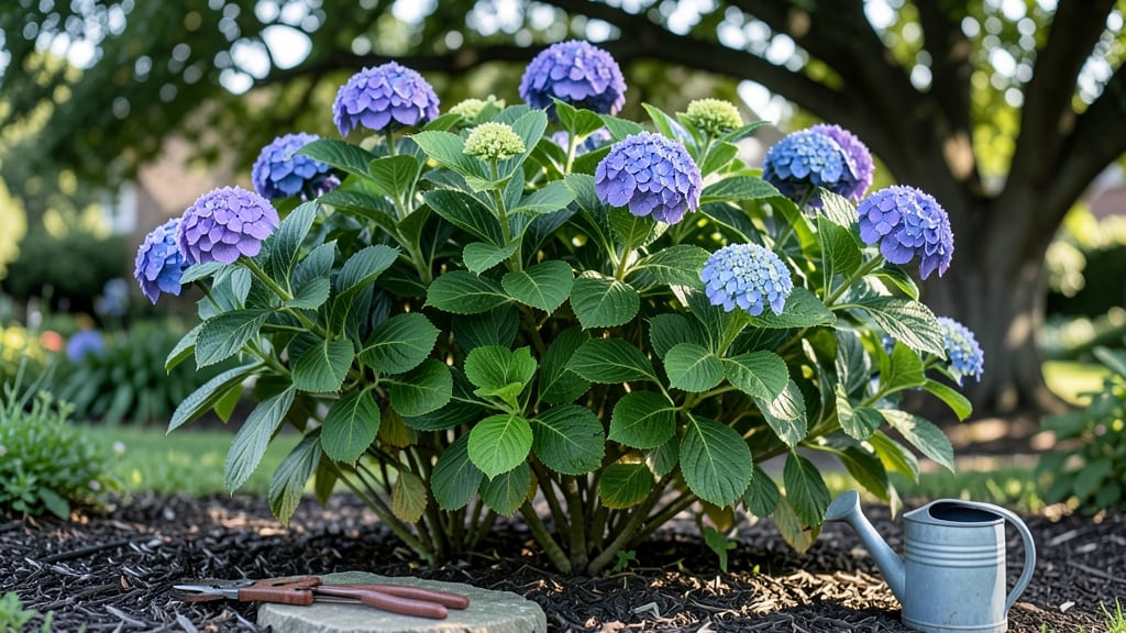 New Hydrangea Growth: Pole-Trained Blooms in 55 Days Without Bitterness
