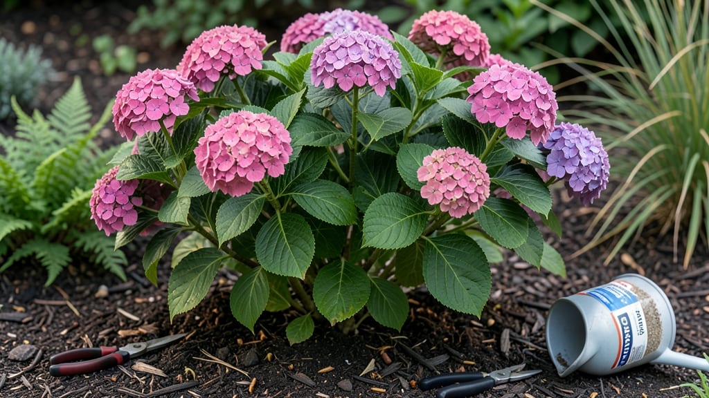Endless Bloom Hydrangea: Pole-Trained Abundance in 4 Seasons Without Pruning