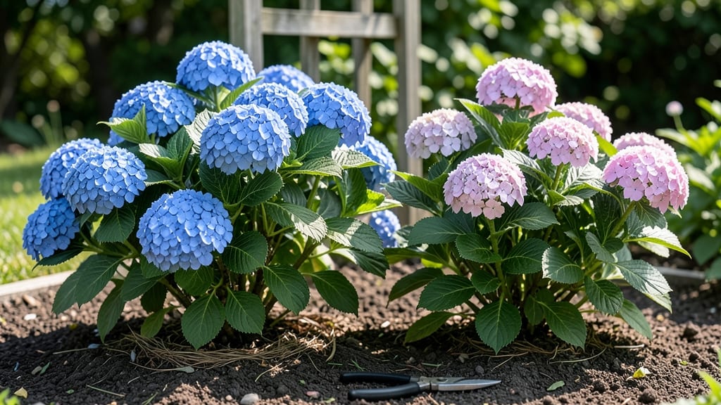 Pink And Blue Hydrangea Arrangement: Vibrant Color Harmony With Year-Round Bloom Magic