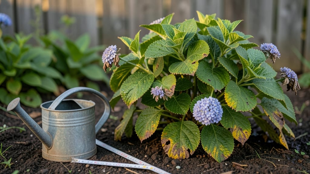 Too Much Water Pictures of Hydrangea Leaf Problems: Overwatering Fixes With Visual Clues
