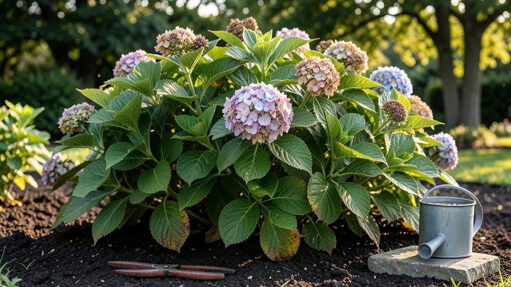 Deadheaded Hydrangeas Look Like: Browned, Dried Flower Heads Ready for Pruning